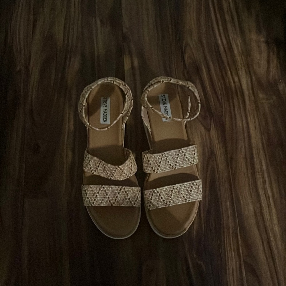 Womens Steve Madden Bandi Platform Sandals Tan